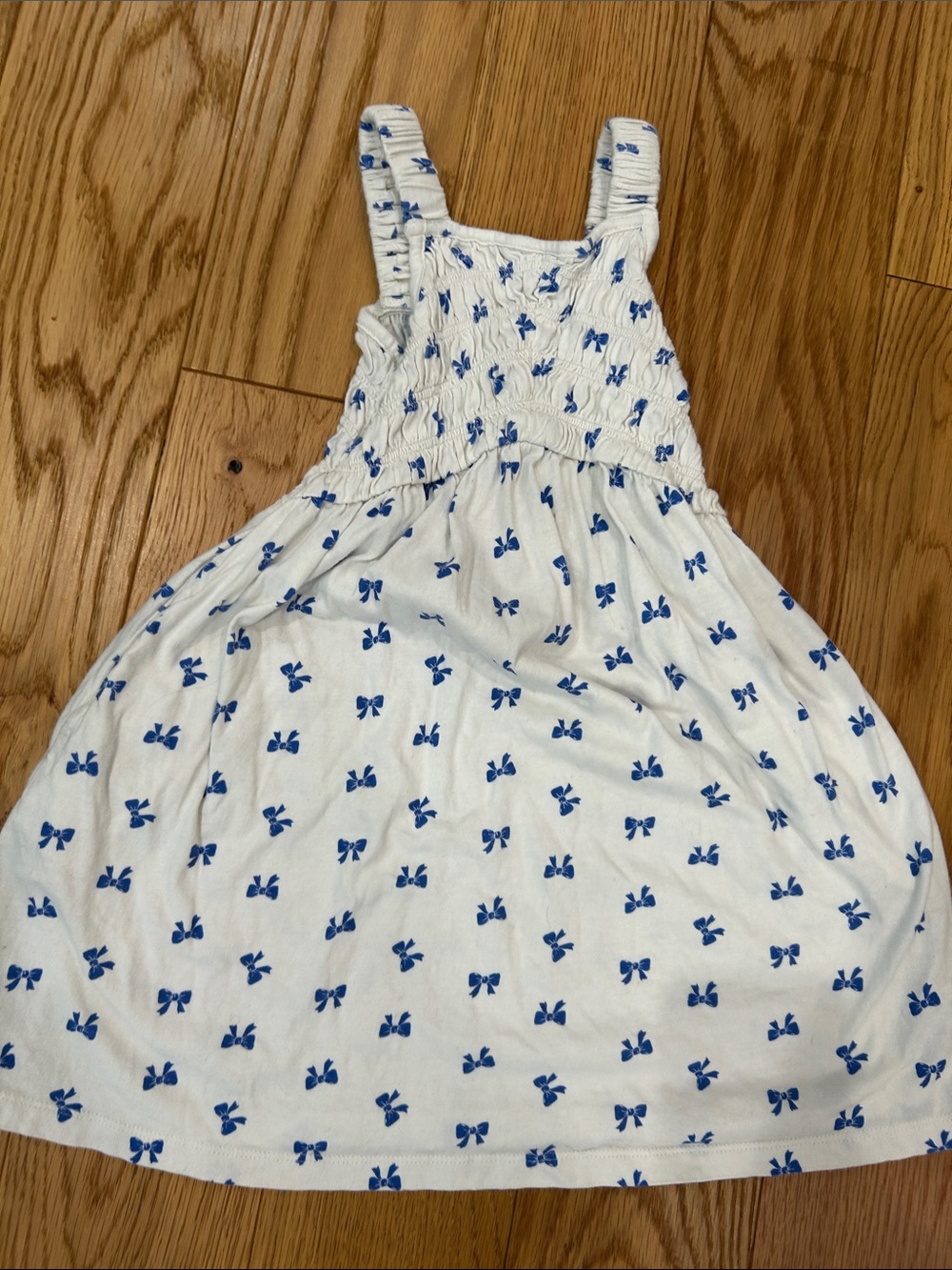 Old Navy Small Kids White and Blue Bow Print Dress